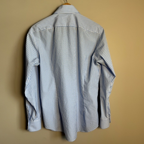 Boss Hugo Boss Men's Gingham Check Long Sleeve Button Up Shirt Blue‎ 41(16) - Picture 5 of 15